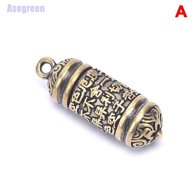 Mặt dây chuyền dạng ống trụ họa tiết chữ Phật giáo độc đáo