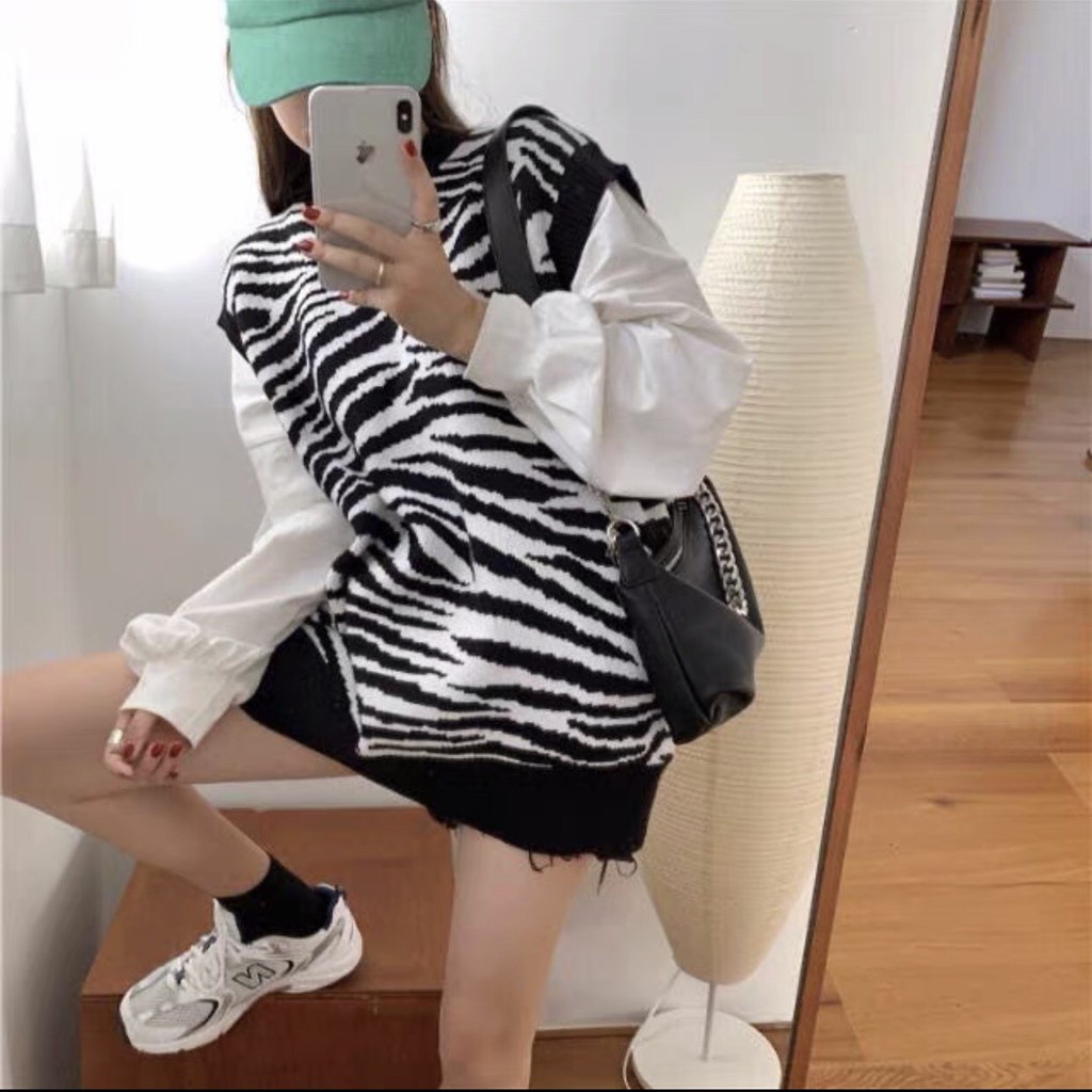 Áo Thun GILE Xuân Hè Loang Ngựa Vằn Form Rộng Unisex Ulzzang