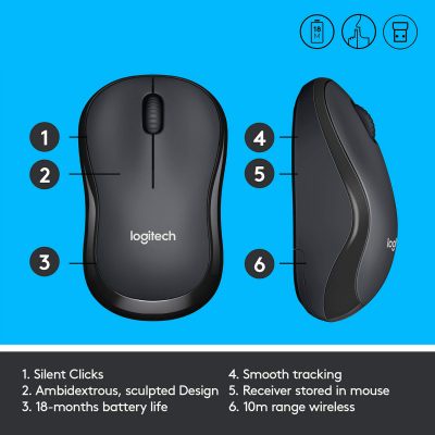 Chuột Không Dây Logitech M221 Silent (click không tiếng ồn ) - Hàng Chính Hãng