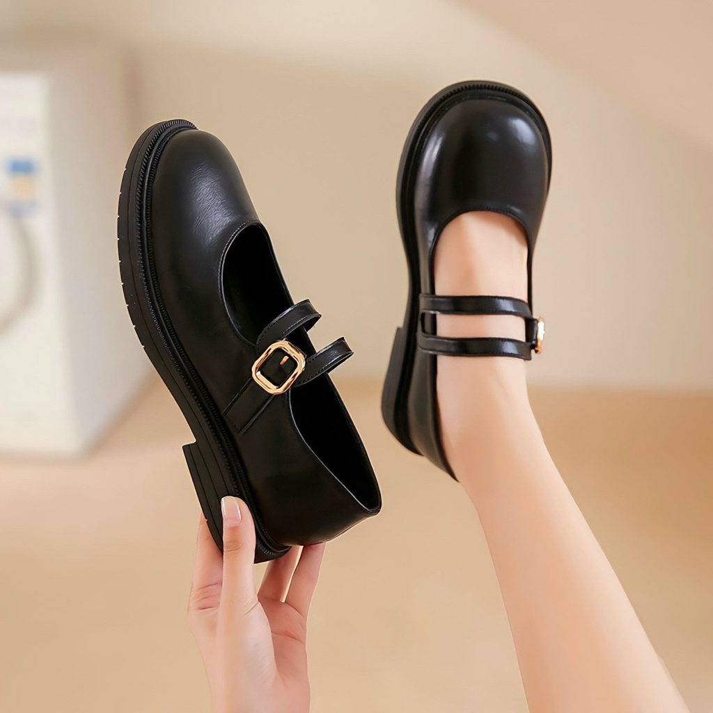 Giày bệt da mịn siêu xinh mũi vuông quai cài ngang