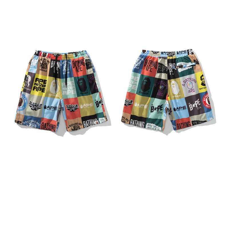 Bape Quần Short Đi Biển In Hình Cá Mập Phối Màu Cá Tính Cho Nam