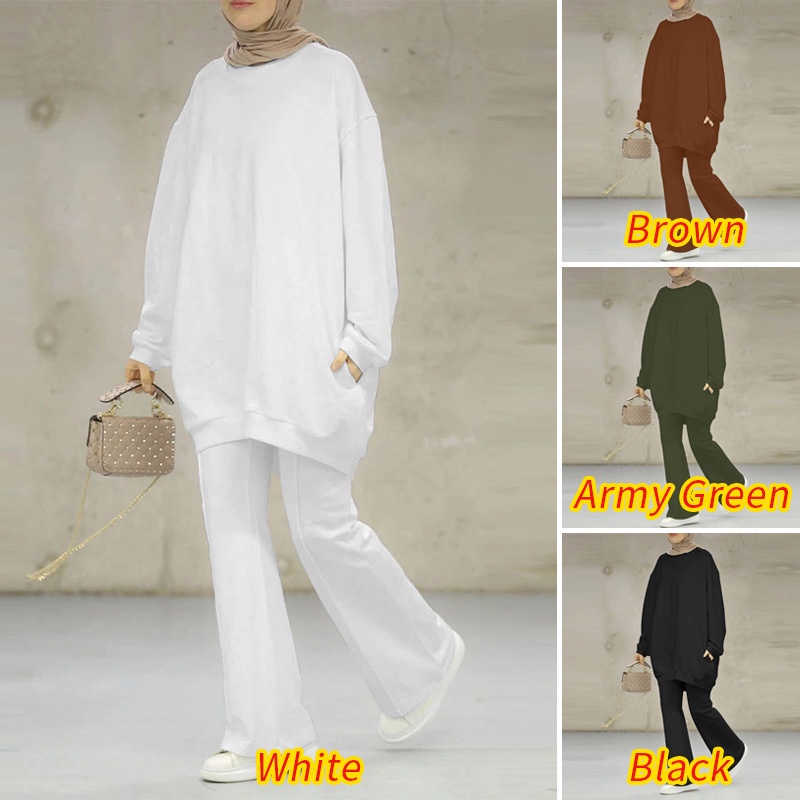 Bộ quần áo ZANZEA tay dài thời trang Hồi Giáo dành cho phái nữ