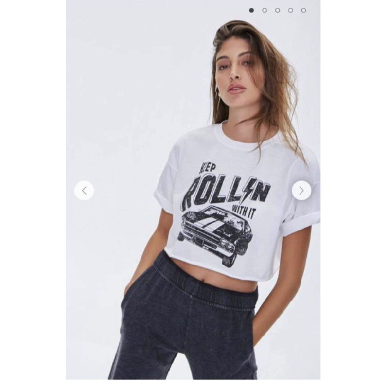 Áo thun crop top form ôm xuất khẩu F21 | BigBuy360 - bigbuy360.vn