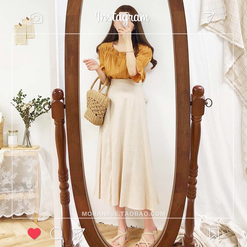 ORDER || Váy Xòe Dáng Dài Mềm Mại Nơ Sau MORAN | BigBuy360 - bigbuy360.vn
