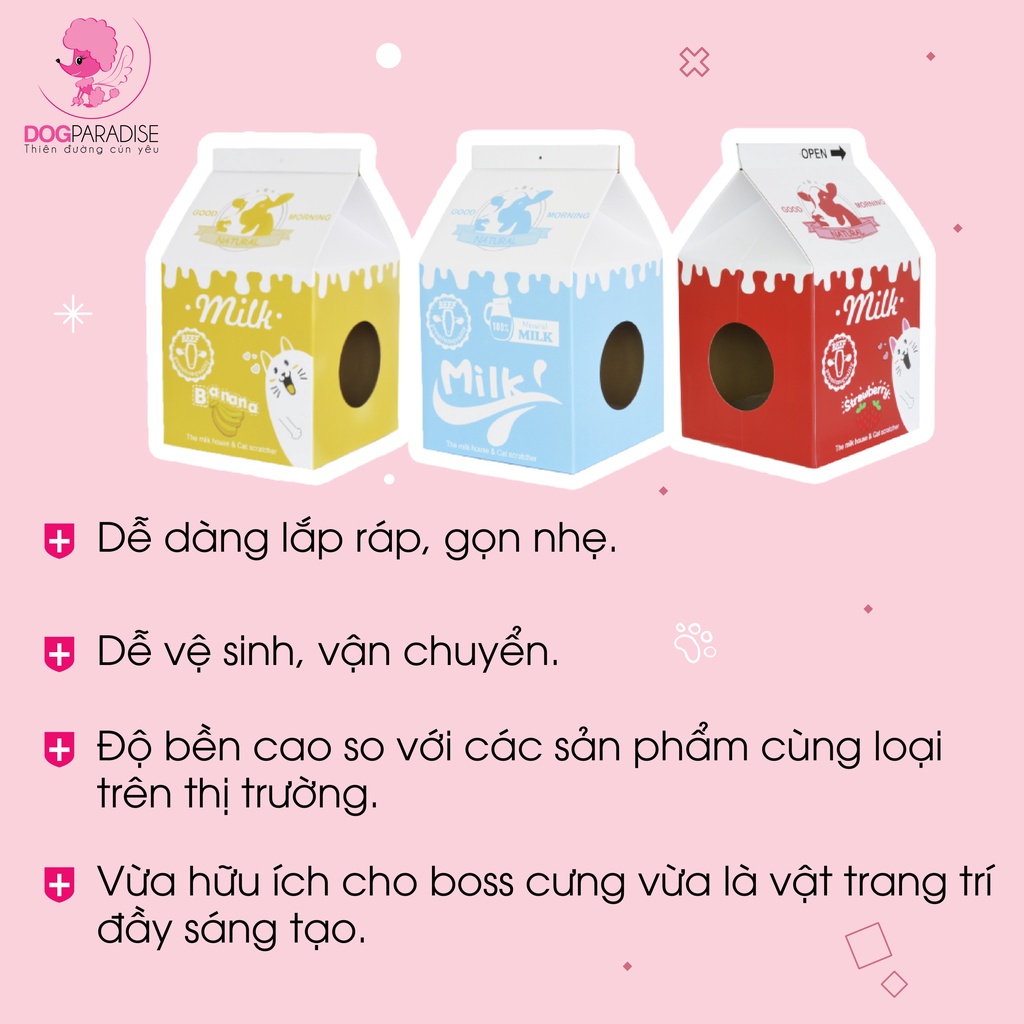 Bàn cào thay thế trụ mèo đa năng hình hộp sữa - Dog Paradise