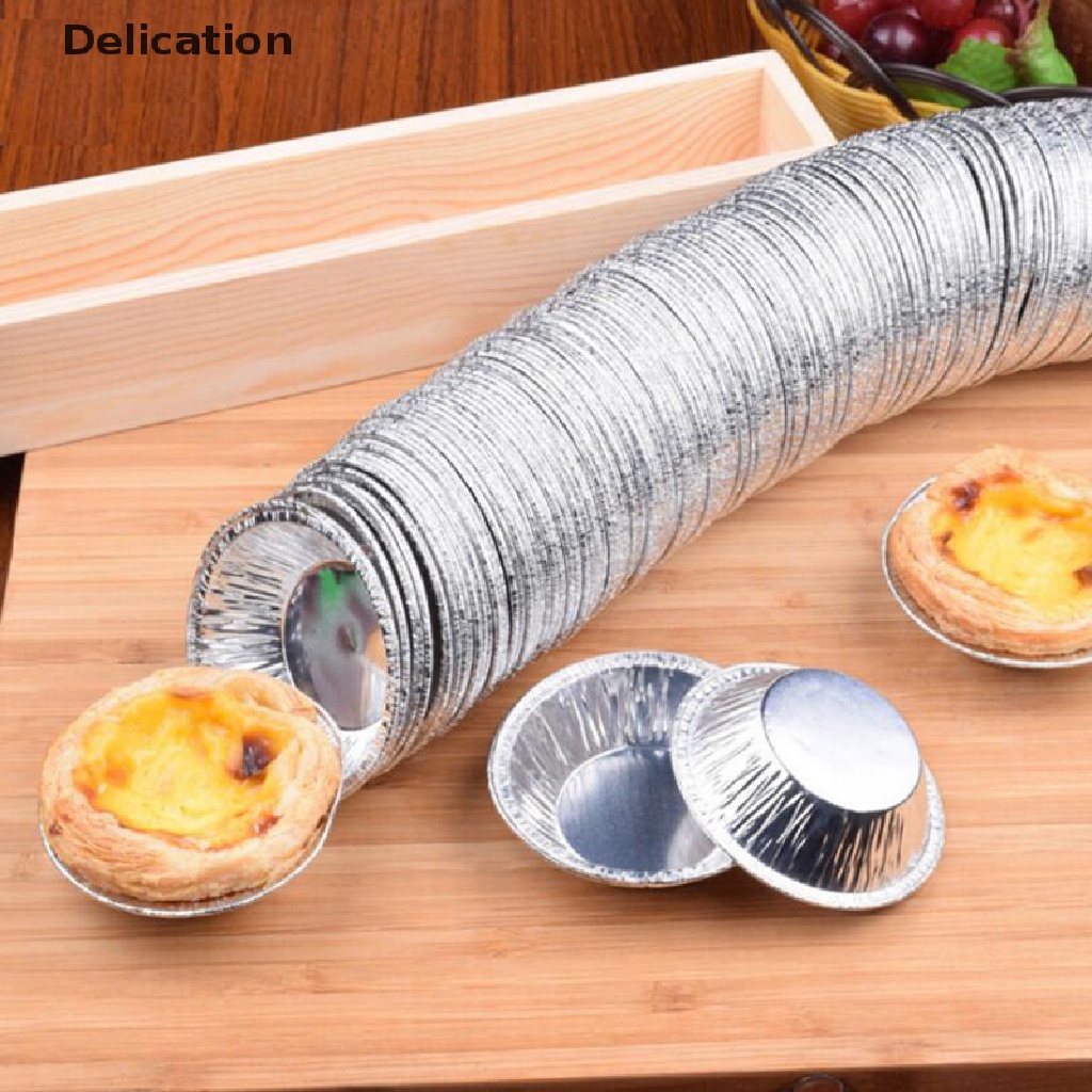 Set 100 Giá Đỡ Bánh Trứng / Bánh Cupcake / Muffin Bằng Nhôm Sử Dụng Một Lần Tiện Lợi