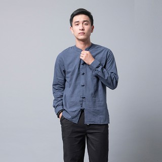Áo đũi nam dài tay cổ trụ cúc tết Rough
