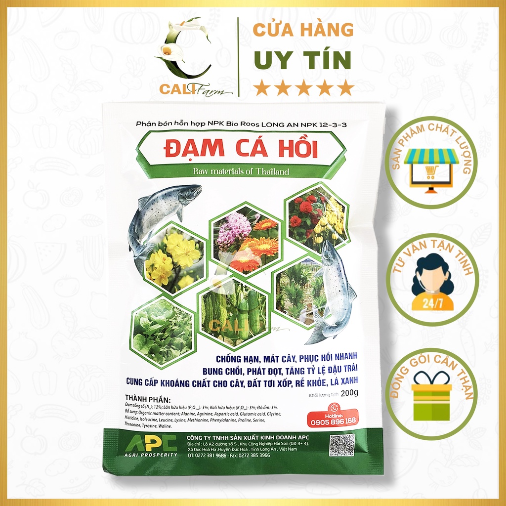 Phân Đạm cá Hồi 200g chuyên dùng cho hoa kiểng