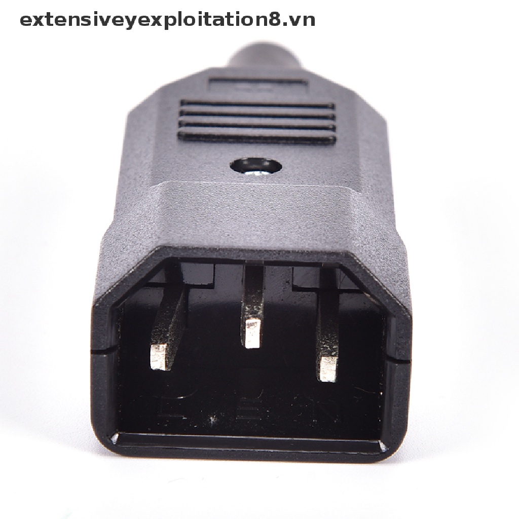 【extensive】 5PCS IEC C14 Male Inline Chassis Socket Plug Rewireable Mains Power Connector 【vn】