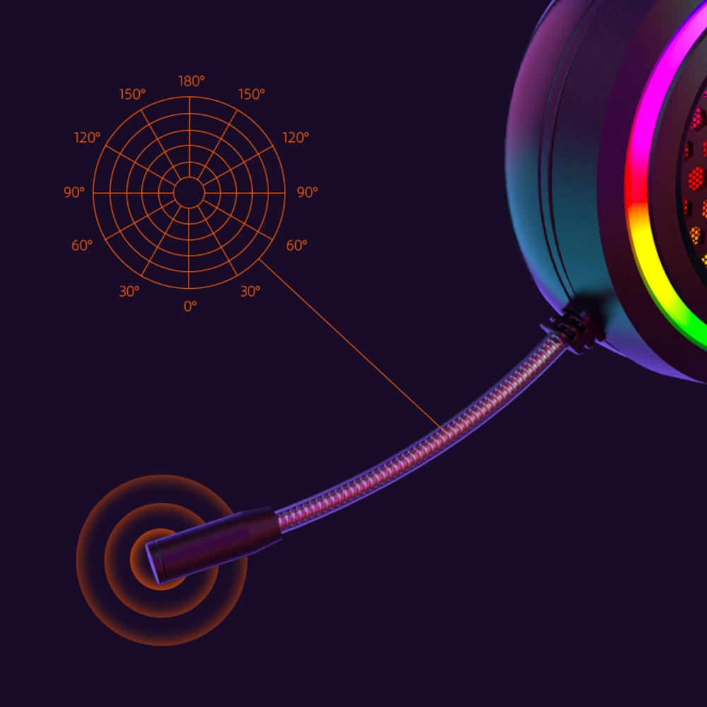 Tai Nghe Chụp Tai Âm Thanh Siêu Trầm Có Micro Và Đèn Rgb Cho Điện Thoại / Laptop