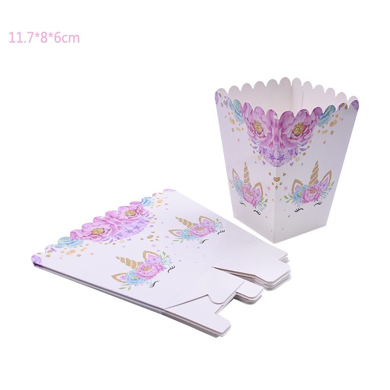 Bộ Dụng Cụ Bàn Ăn Bằng Giấy Dùng Một Lần Họa Tiết Kỳ Lân Dễ Thương Cho Bé