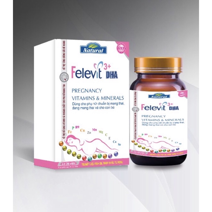 Viên uống Felevit DHA bổ sung vitamin và khoáng chất,tăng cường miễn dịch