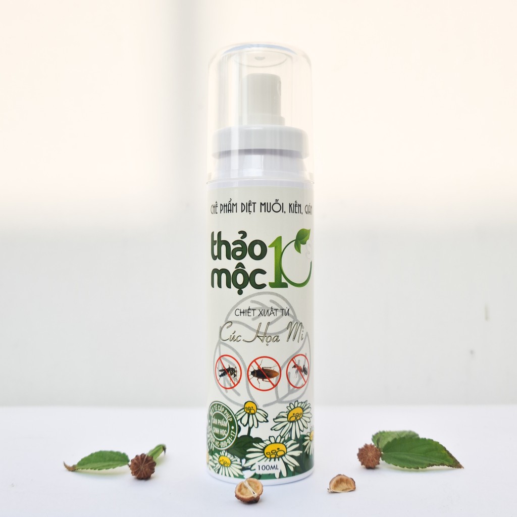 Chai xịt diệt côn trùng muỗi kiến gián mối Thảo Mộc 10s chai 100ml an toàn hiệu quả tiện lợi mang theo bên người