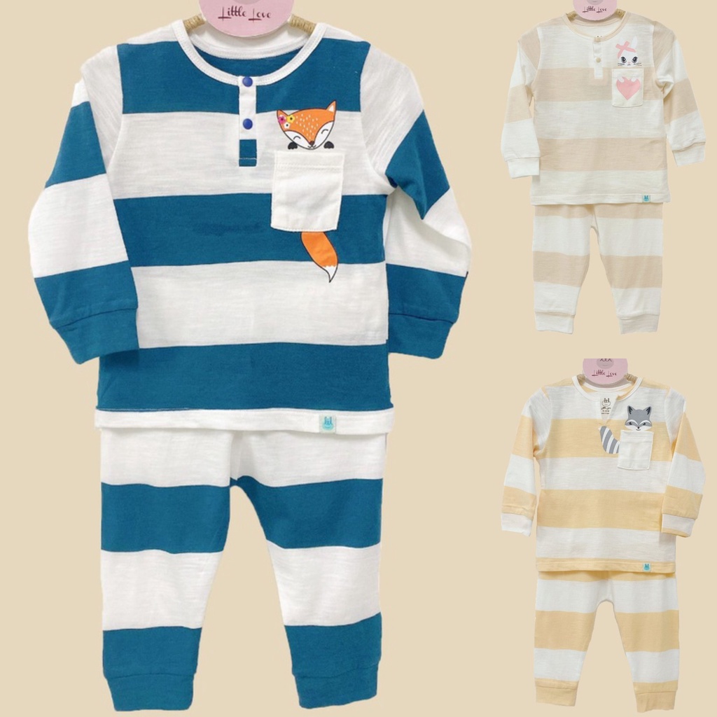 Lillte Love - Bộ dài tay kẻ sọc to cho bé trai bé gái by Lil