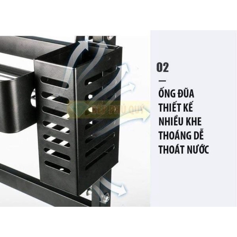 Kệ Gia Vị Thép Đen Đa Năng 2 tầng