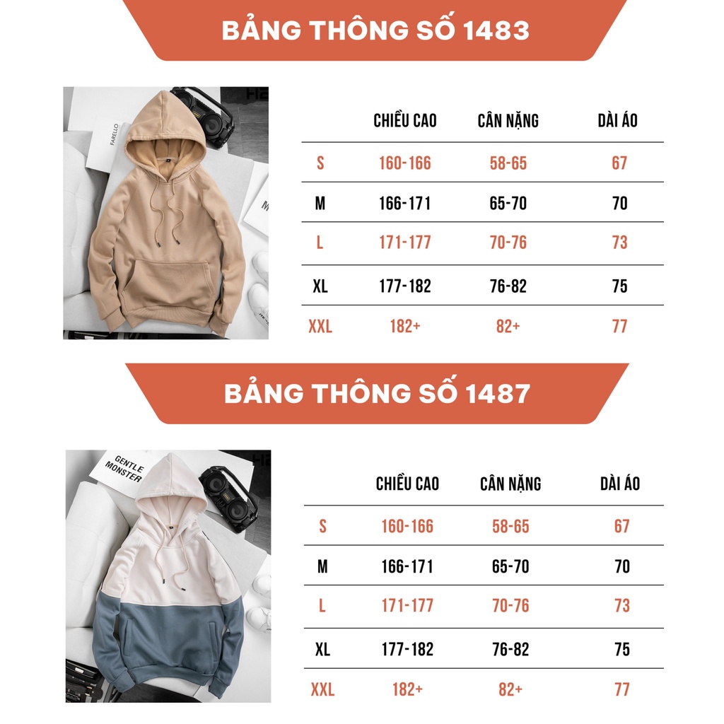 Áo Hoodie Trơn Thiết Kế H2T Kiểu Dáng Regular, Basic Phối Màu Sắc Trẻ Trung Năng Động, Vải Nỉ Bông Giữ Ấm Tốt 1487,1483