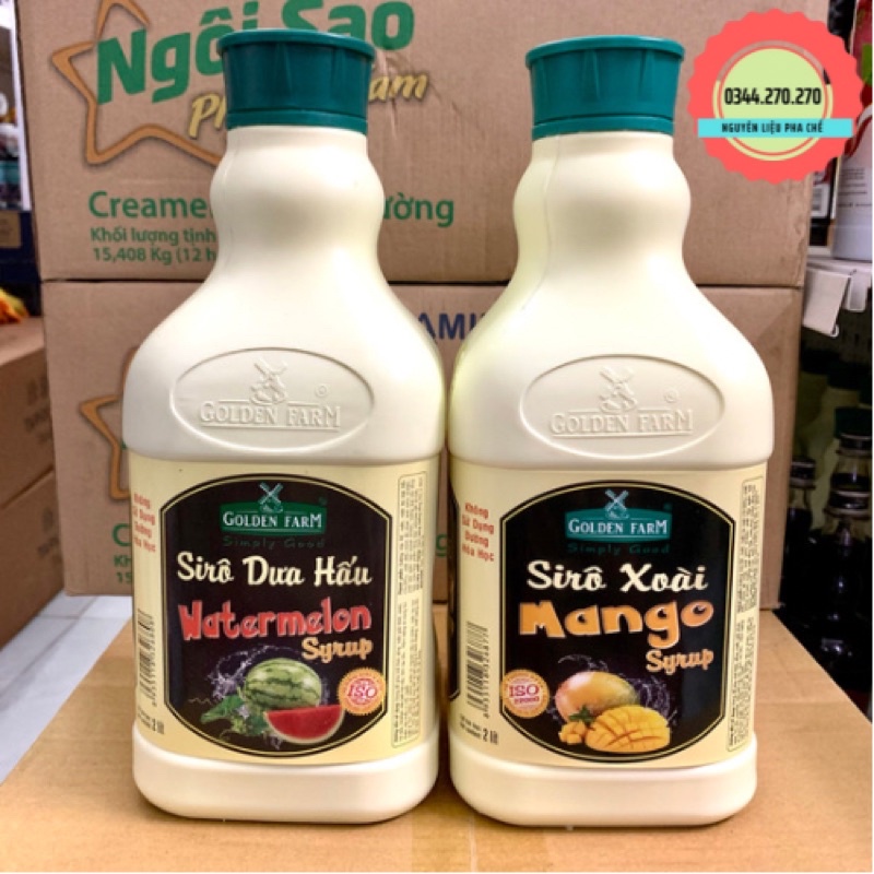 Siro Golden Farm 2L ĐÀO, VẢI, DÂU, MÃNG CẦU, ỔI, KHOAI MÔN...