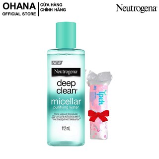 [TẶNG BÔNG] Nước Tẩy Trang Neutrogena Deep Clean Micellar Purifying Water 112ml
