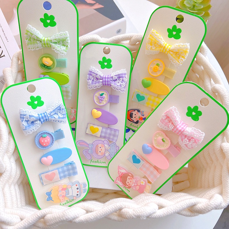Set 5 Kẹp Tóc Hoạt Hình Dễ Thương Cho Bé Gái