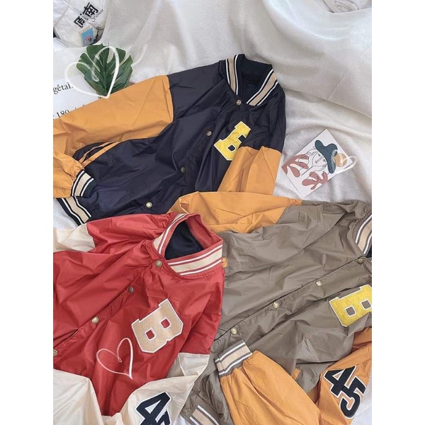 [ Ảnh Thật ] Áo Khoác Dù Lót Das Thêu Chữ B, Áo Khoác Bomber Phông Nam Nữ