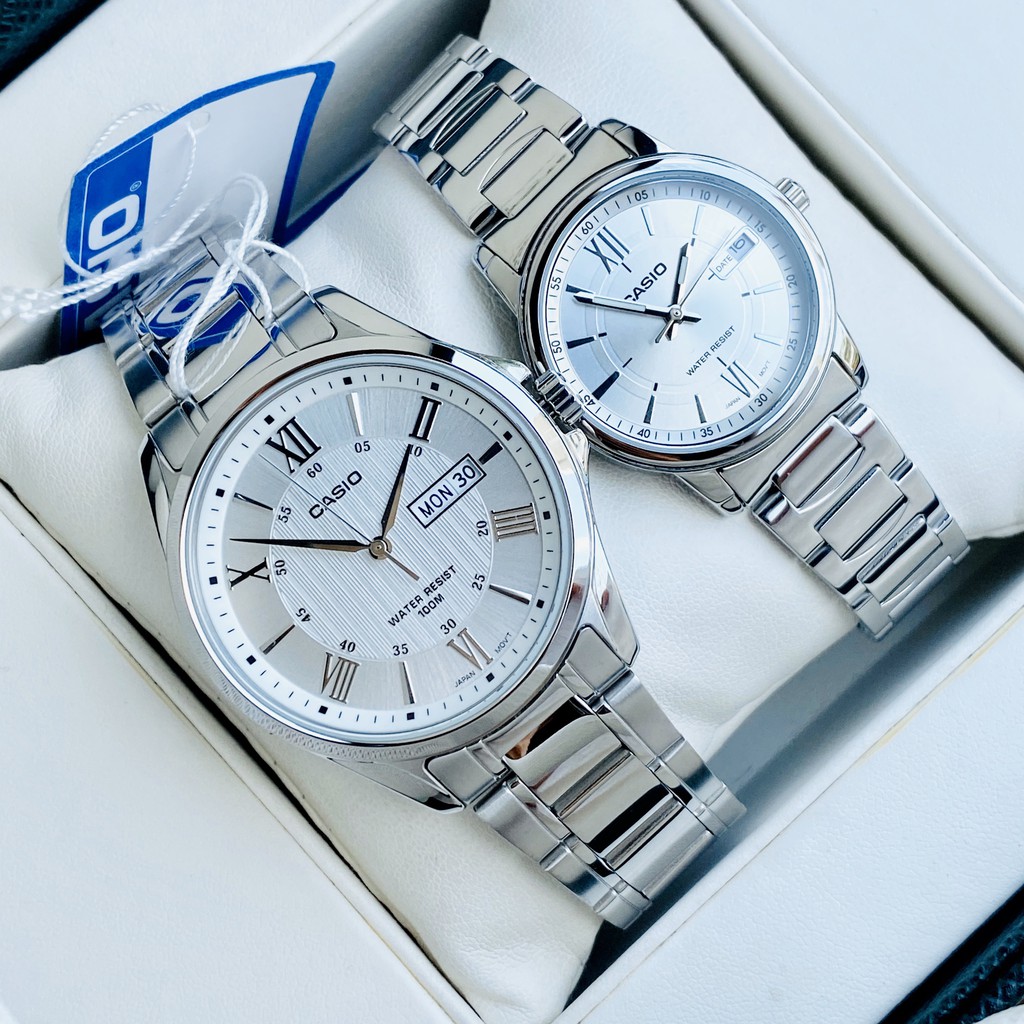 Đồng hồ nam dây thép cao cấp Casio MTP 1384D-7AV Mặt trắng Size 41mm chống nước 10ATM Bảo hành 1 năm Hyma watch