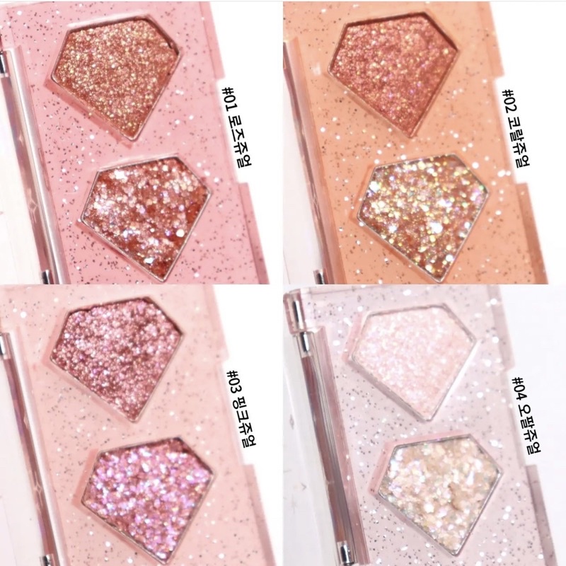 ( TẶNG CỌ ) PHẤN MẮT 2 MÀU I’M MEME JEWEL TOPPING GLITTER DUO + BRUSH