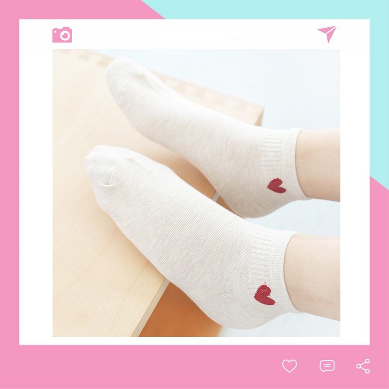 TẤT VỚ NỮ HÌNH TRÁI TIM CỔ NGẮN TN07