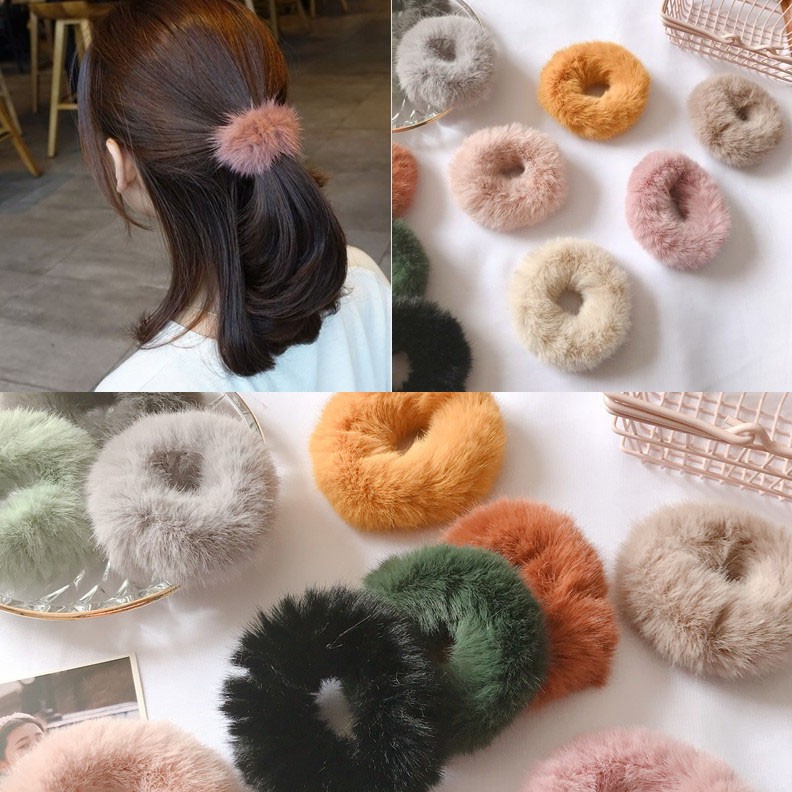 Dây Buộc Tóc Lông Thỏ Mềm Mại Chất Lượng Cao