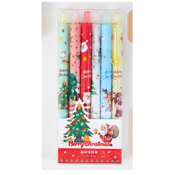 Bộ 6 bút mực màu đen ngòi 0.5mm tiện dụng xinh xắn noel giáng sinh - MyNa Mart