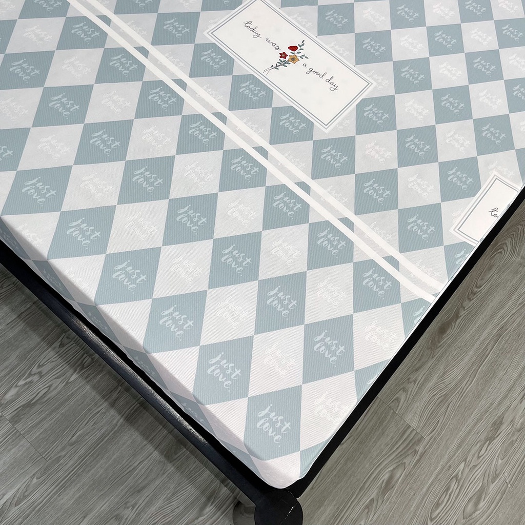 Bộ Ga Giường Tencel Thuần Việt Cao Cấp - Trắng Xám TVM14 (4 Món)