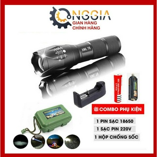 Đèn pin mini cầm tay nhỏ gọn siêu sáng XML-T6 nhập khẩu Nhật Bản cao cấp ONGGIA có 4 chế độ sáng