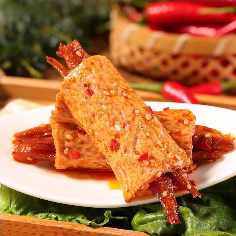 Đậu phụ cay cuộn sườn sụn - đồ ăn vặt ngon ngon