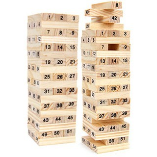 Bộ Chơi Rút Gỗ-Đồ Chơi Domino Montessori Lắp Ráp 54 Thanh An Toàn Rèn Luyện Trí Thông Minh Cho Bé Yêu