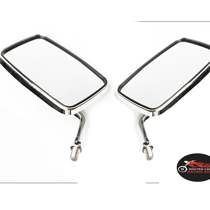 Cặp kính Vuông xi Inox moto dành cho mọi loại xe máy