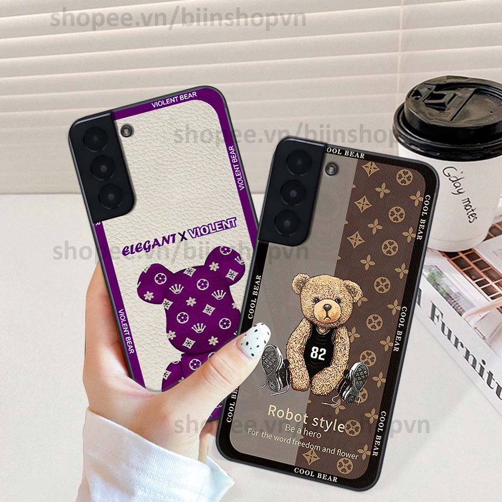 Ốp Samsung S21 / S21 FE / S21 Plus / S21+ hình gấu bear brick đẹp độc lạ, thời trang, cá tính