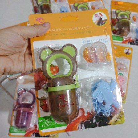 Túi nhai ăn dặm chống hóc 3 giai đoạn Kichi kèm dây đeo cho bé