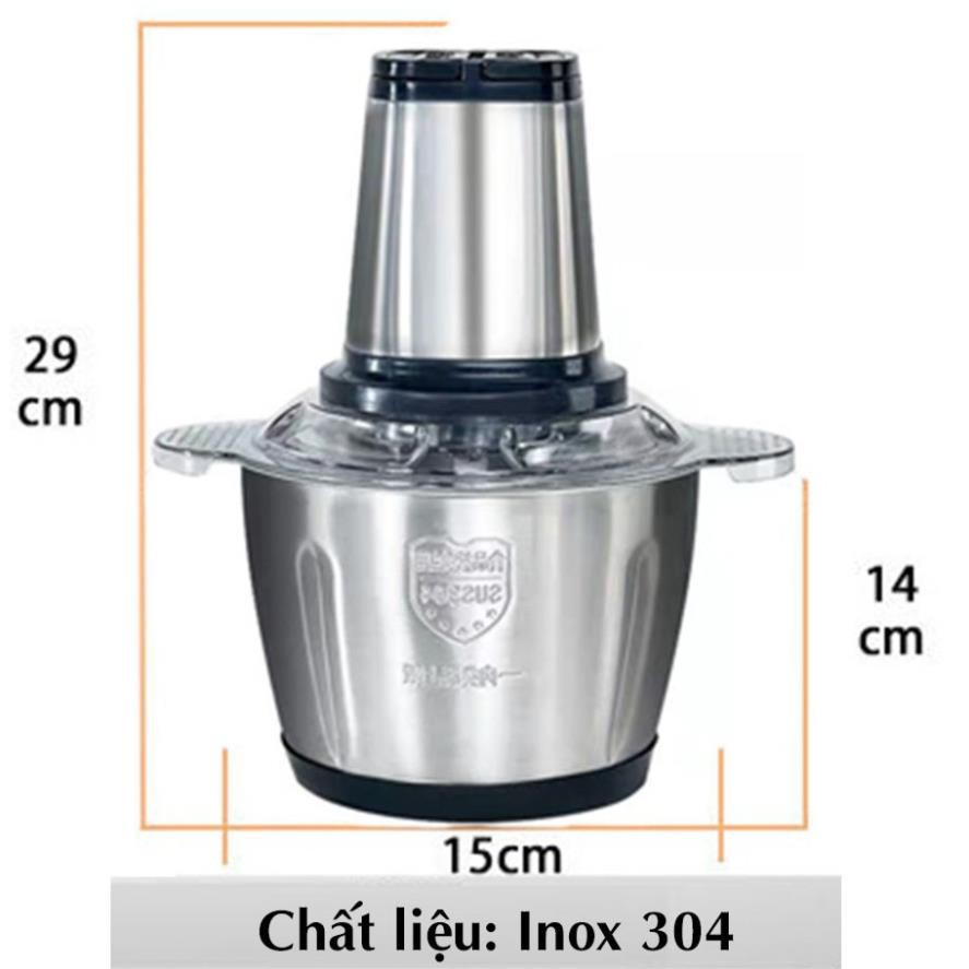 [SỈ- RẺ ] [1 Đổi 1] Máy Xay Thịt, Máy Xay Thịt 2l Đa Năng Xay Cá,Thịt, Tỏi Ớt Cối Inox 304 Ko Gỉ 4 Lưỡi Dao Kép Siêu Sắc