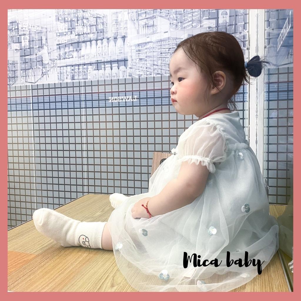 Tất vớ cao cổ màu trắng in hình thú dễ thương cho bé T30 Mica Baby