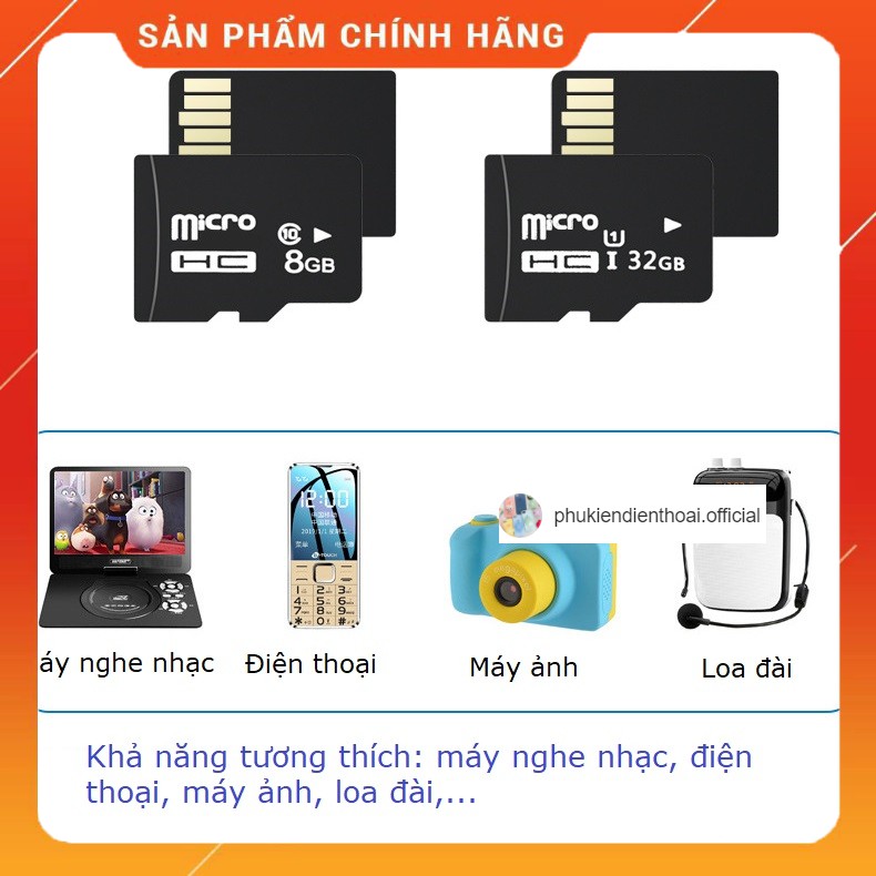 Thẻ nhớ Micro SD giá sỉ, chất lượng cao, chính hãng MicroSD 2gb 4gb 8gb 16gb 32gb 64gb