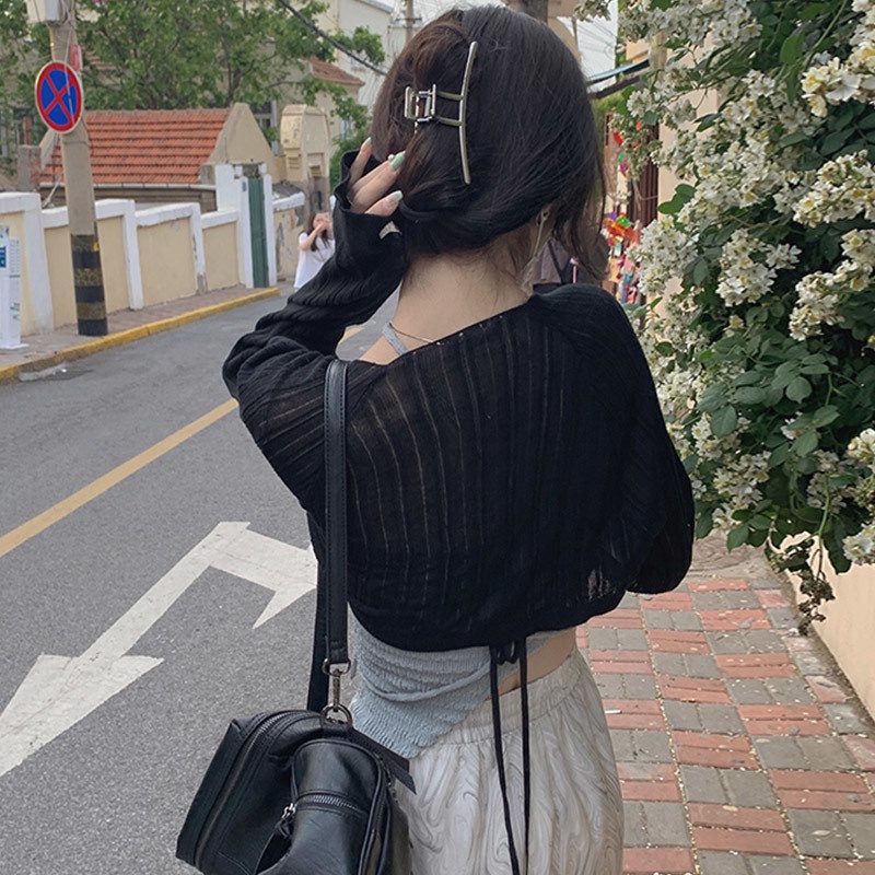 Áo Khoác cardigan Dệt Kim Mỏng Chống Nắng Thời Trang Xuân Thu Cho Nữ