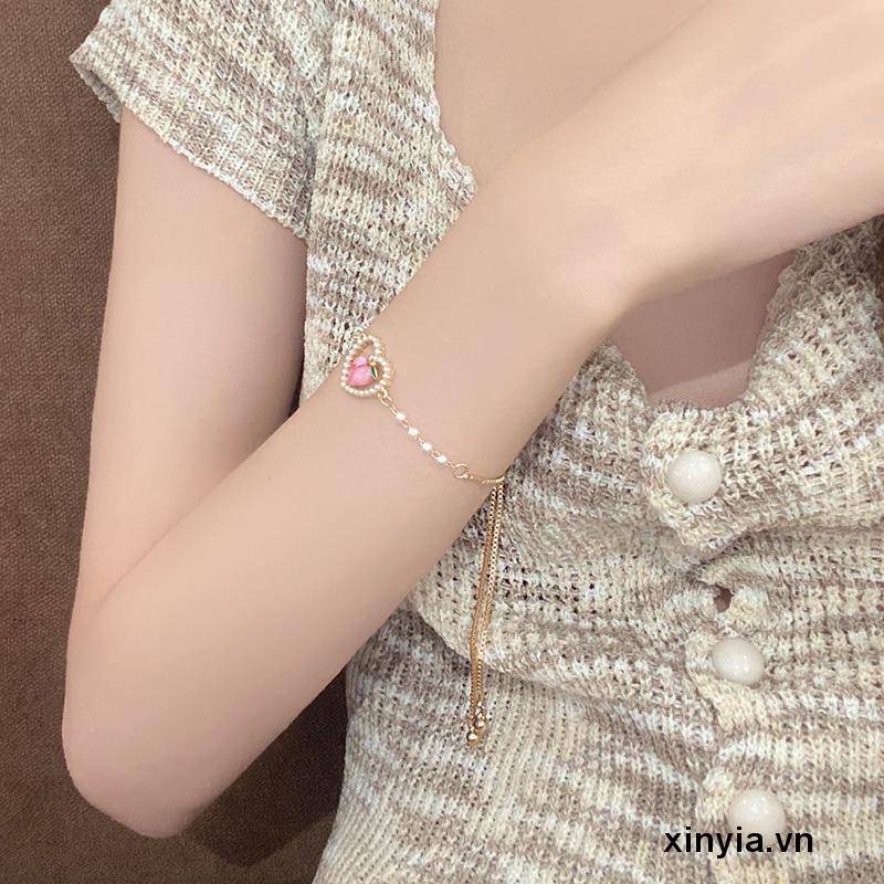 Thiết kế thời trang Vòng tay đào của phụ nữ Hạt đầy màu sắc