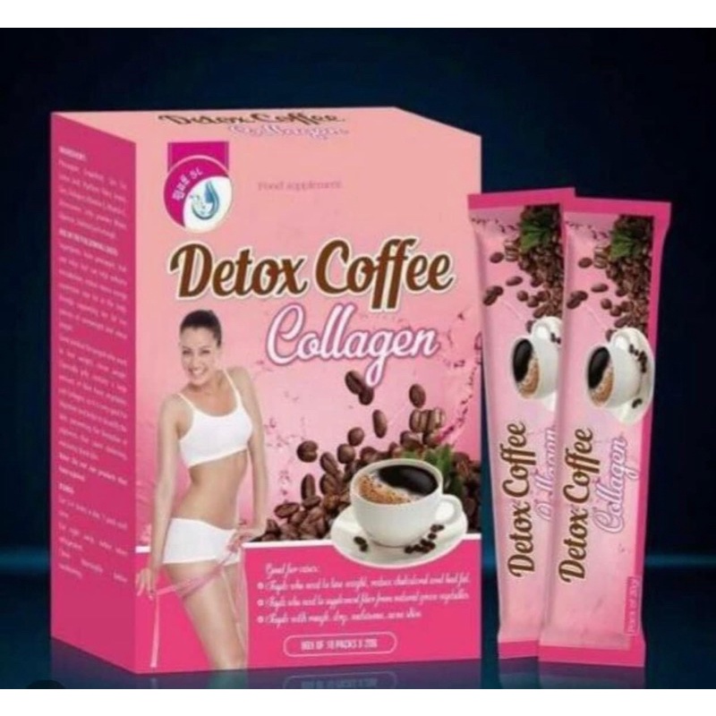 Detox Cà Phê Giảm Cân Colagen Hộp 10gói Giảm Mạnh
