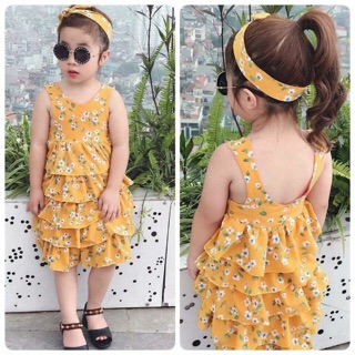 Đầm tầng bé gái