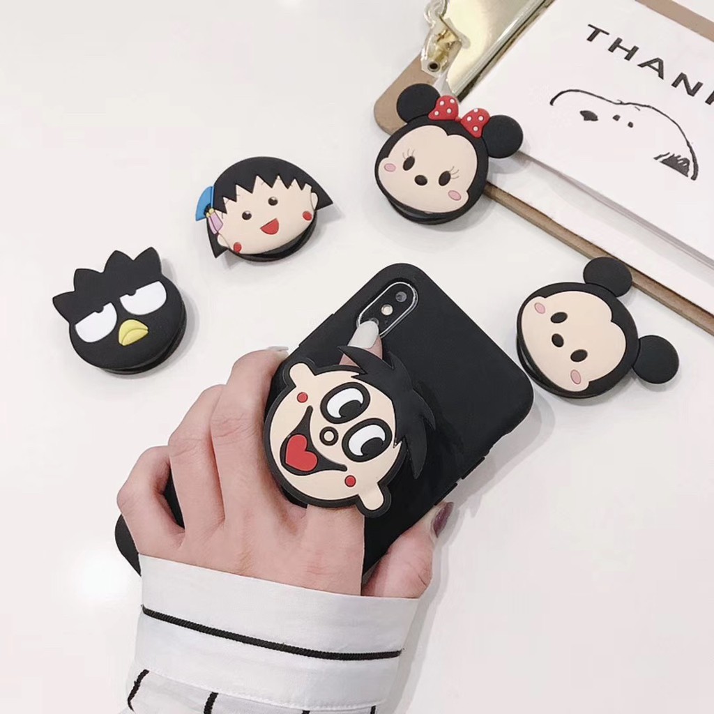Giá Đỡ Điện Thoại Silicon Có Thể Gấp Lại Hình Đầu Nấm/Maruko/Mickey/Minnie Thông Dụng