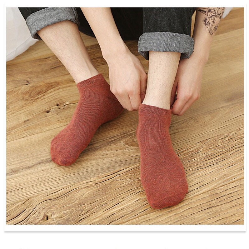Tất chân nam nữ cổ ngắn, vớ unisex muối tiêu nhiều màu 8H