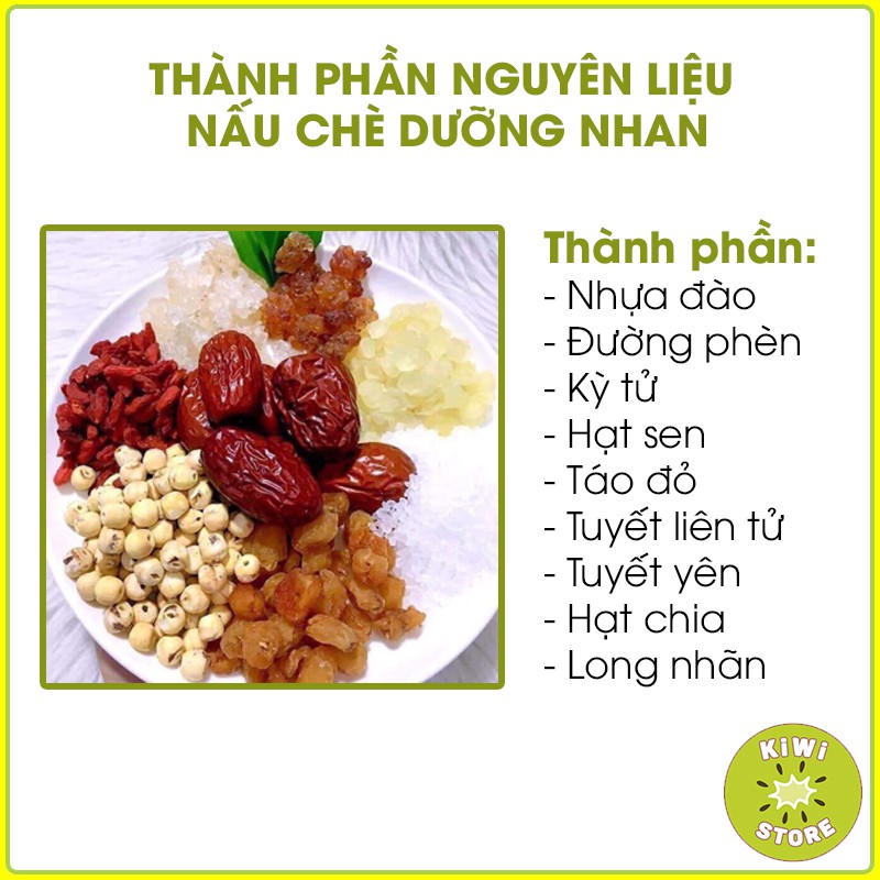 Chè dưỡng nhan - nguyên liệu nấu chè làm đẹp da chống lão hóa