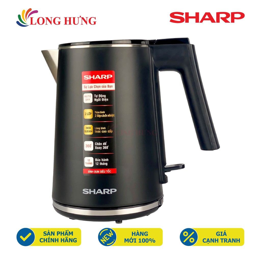 Bình đun siêu tốc Sharp 1 lít EKJ-10DVPS - Hàng chính hãng