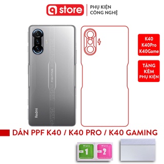 Dán PPF Xiaomi Redmi K40 Gaming, K40, K40 Pro Qstore, Dán PPF chống xước lưng, chống bám vân tay, Tặng kèm phụ kiện dán