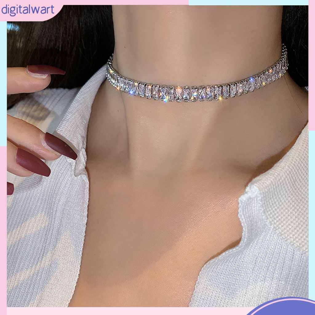 Vòng Cổ Choker Đính Đá Kiểu Dáng Đơn Giản Sang Trọng Dành Cho Nữ