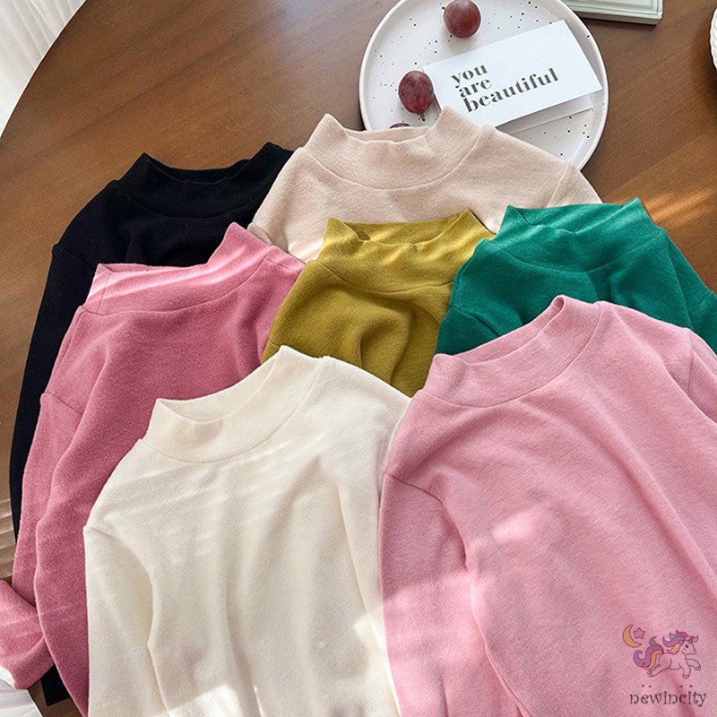 Áo Cotton Cổ Giả Nhiều Lớp Phong Cách Hàn Quốc Cho Bé Gái